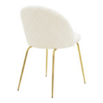 Καρέκλα Fersais  λευκό μπουκλέ-χρυσό μέταλλο 48x57x81εκ