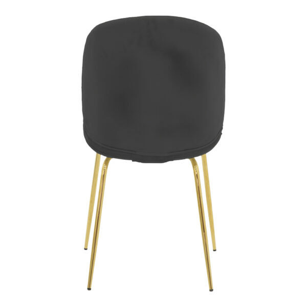 Καρέκλα Maley  ανθρακί βελούδο-πόδι χρυσό μέταλλο 47x60x90εκ