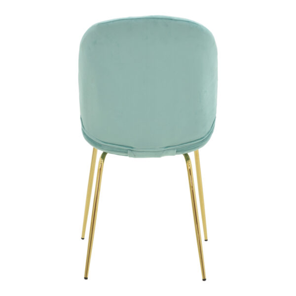 Καρέκλα Maley  πράσινο βελούδο-πόδι χρυσό μέταλλο 47x60x90εκ