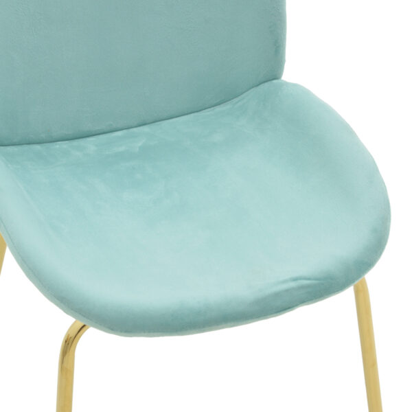 Καρέκλα Maley  πράσινο βελούδο-πόδι χρυσό μέταλλο 47x60x90εκ
