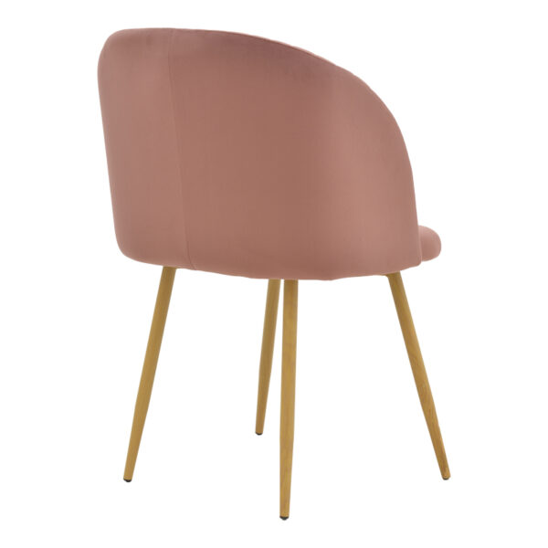 Καρέκλα Anelie  σάπιο μήλο βελούδο-πόδι φυσικό μέταλλο 45x59x78εκ