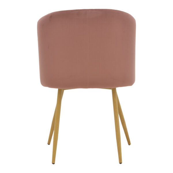 Καρέκλα Anelie  σάπιο μήλο βελούδο-πόδι φυσικό μέταλλο 45x59x78εκ