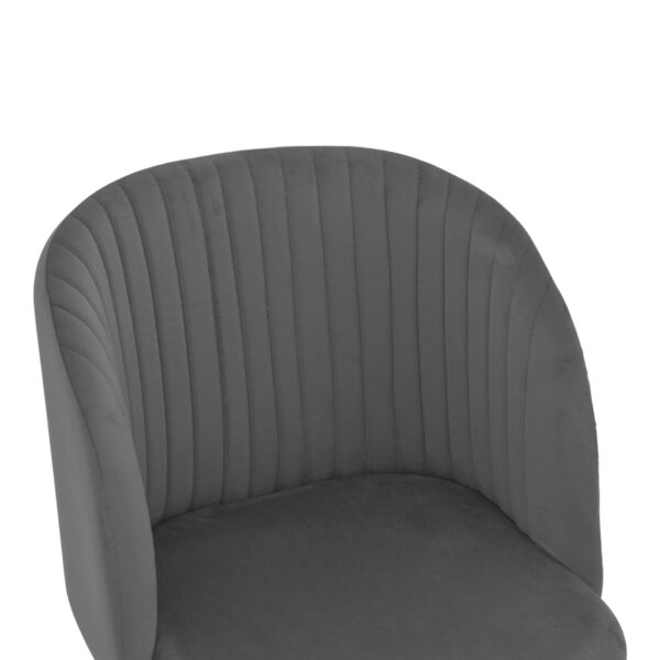 Καρέκλα Anelie  ανθρακί βελούδο-πόδι φυσικό μέταλλο 45x59x78εκ