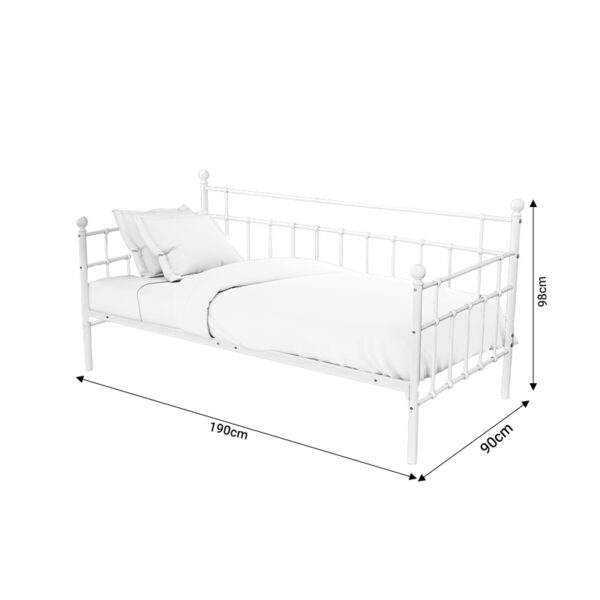 Κρεβάτι Havelock  λευκό μεταλλικό 90x190x98εκ