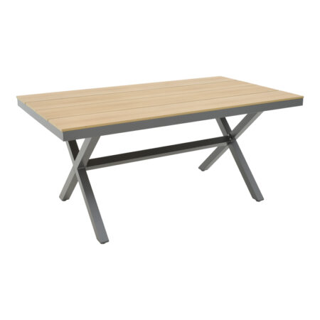 Τραπέζι Thorio  ξύλο επιφάνεια καρυδί-μαύρο πόδι αλουμινίου 160x90x75εκ