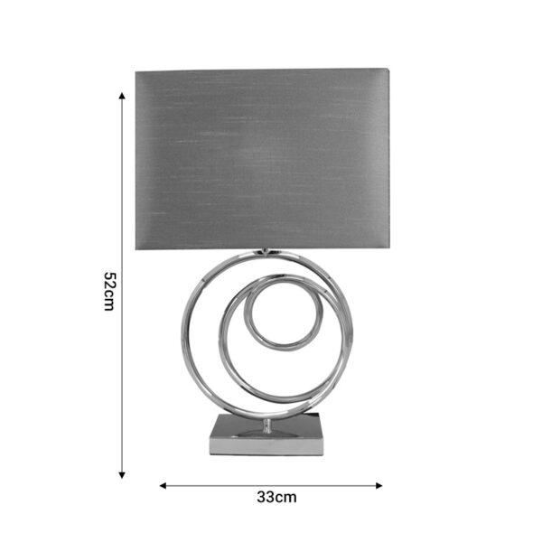 Επιτραπέζιο φωτιστικό Tableder Inart Ε27 ασημί μέταλλο-γκρι ύφασμα 33x17x52εκ