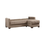 Γωνιακός καναπές-κρεβάτι με αποθηκευτικό χώρο Alasko  μπεζ ύφασμα 204x143x83εκ