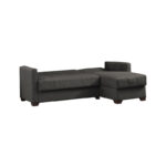 Γωνιακός καναπές-κρεβάτι με αποθηκευτικό χώρο Alasko  ανθρακί ύφασμα 204x143x83εκ