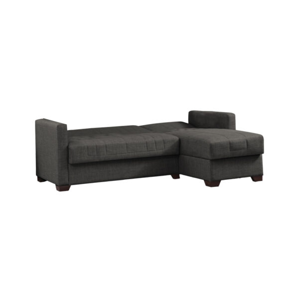 Γωνιακός καναπές-κρεβάτι με αποθηκευτικό χώρο Alasko  ανθρακί ύφασμα 204x143x83εκ