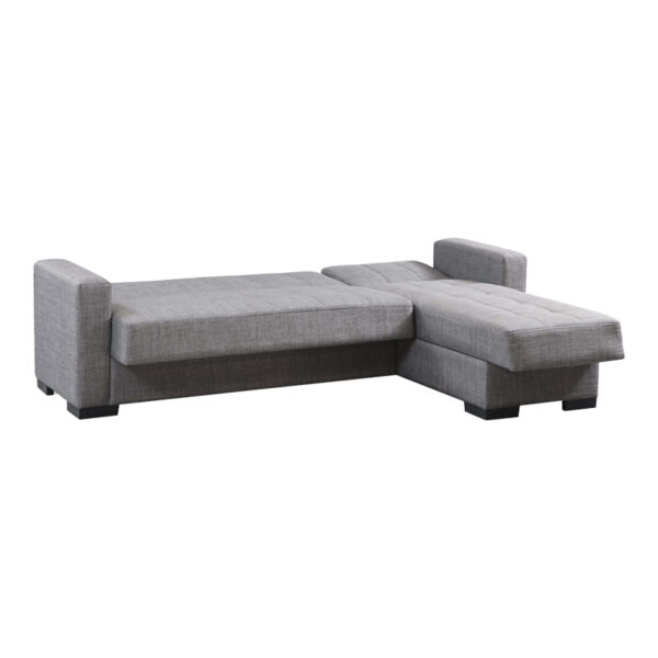 Γωνιακός καναπές-κρεβάτι με αποθηκευτικό χώρο Kansos  ανθρακί ύφασμα 235x150x80εκ