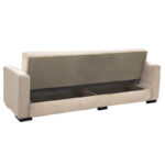 Καναπές-κρεβάτι με αποθηκευτικό χώρο τριθέσιος Vox  κρεμ ύφασμα 215x85x80εκ
