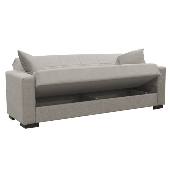 Καναπές-κρεβάτι με αποθηκευτικό χώρο τριθέσιος Vox  ανοιχτό γκρι ύφασμα 215x85x80εκ