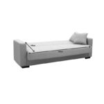 Καναπές-κρεβάτι με αποθηκευτικό χώρο τριθέσιος Vox  καφέ ύφασμα 215x85x80εκ