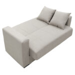 Καναπές-κρεβάτι με αποθηκευτικό χώρο διθέσιος Vox  ανοιχτό γκρι ύφασμα 155x85x80εκ