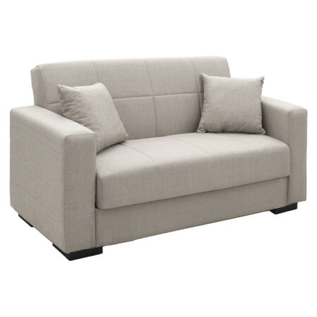 Καναπές-κρεβάτι με αποθηκευτικό χώρο διθέσιος Vox  ανοιχτό γκρι ύφασμα 155x85x80εκ