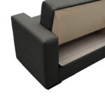 Καναπές-κρεβάτι με αποθηκευτικό χώρο διθέσιος Vox  ανοιχτό ανθρακί ύφασμα 155x85x80εκ