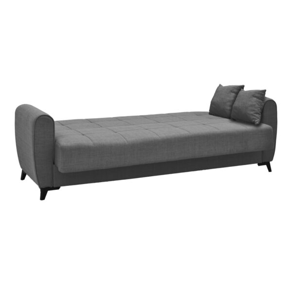 Καναπές-κρεβάτι με αποθηκευτικό χώρο τριθέσιος Lincoln  ανθρακί ύφασμα 225x85x90εκ
