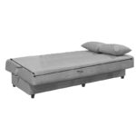 Καναπές-κρεβάτι με αποθηκευτικό χώρο τριθέσιος Romina  κρεμ ύφασμα 190x85x90εκ