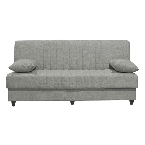 Καναπές-κρεβάτι με αποθηκευτικό χώρο τριθέσιος Romina  ανοιχτό γκρι ύφασμα 190x85x90εκ