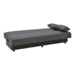 Καναπές-κρεβάτι με αποθηκευτικό χώρο τριθέσιος Romina  ανθρακί ύφασμα 190x85x90εκ