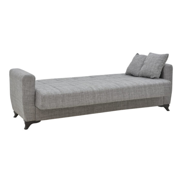 Καναπές-κρεβάτι με αποθηκευτικό χώρο τριθέσιος Modestole  γκρι ύφασμα 215x85x80εκ