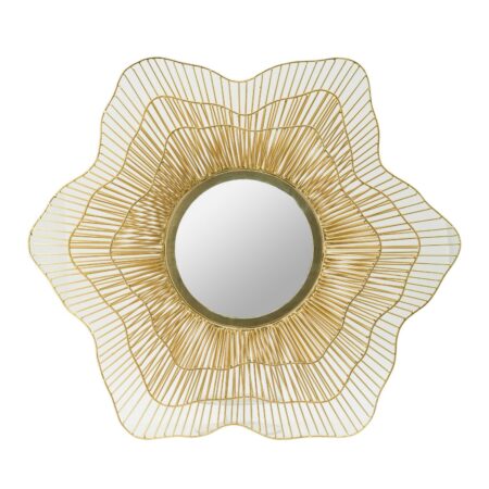 Artekko Mirror Καθρέπτης Τοίχου Μέταλλο Γυαλί Χρυσό (68.6x6x68.6)cm