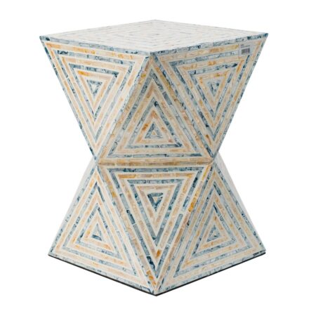 Artekko Ivory Τραπέζι Βοηθητικό Σκαμπό MDF Capiz Μπεζ (35x35x50)cm