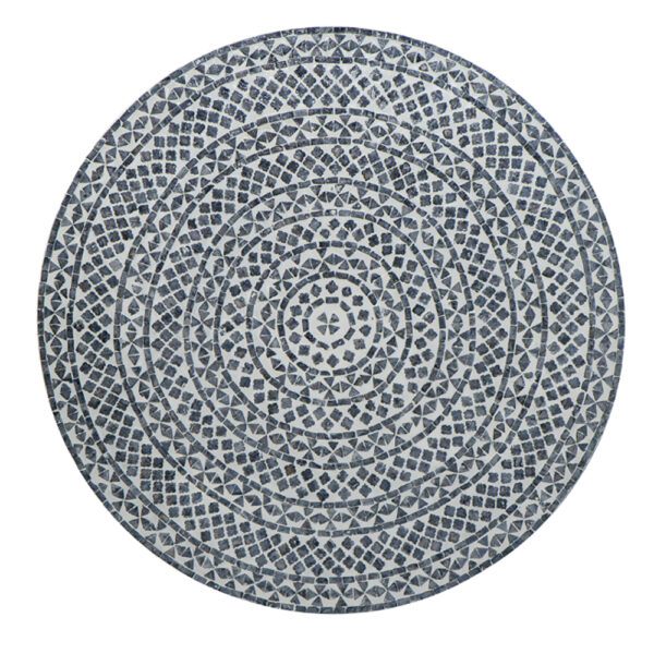 Artekko Ivory Τραπέζι Σαλονιού MDF/Capiz Άσπρο/Μαύρο (89x89x41)cm