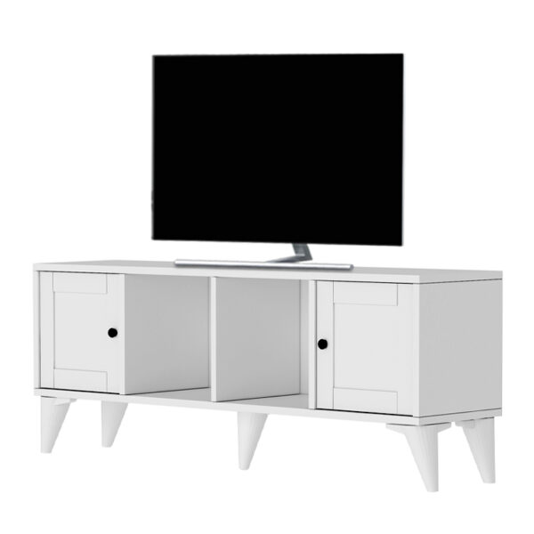 Έπιπλο τηλεόρασης Felix Megapap χρώμα λευκό 129x30x48,6εκ.