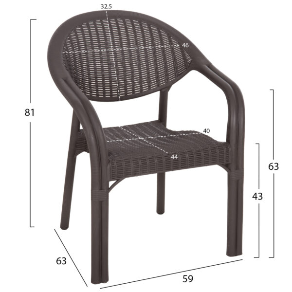 ΠΟΛΥΘΡΟΝΑ ΠΟΛΥΠΡΟΠΥΛΕΝΙΟΥ FETT HM6158.06 BAMBOO LOOK-ΚΑΦΕ 63x59x81Υεκ.