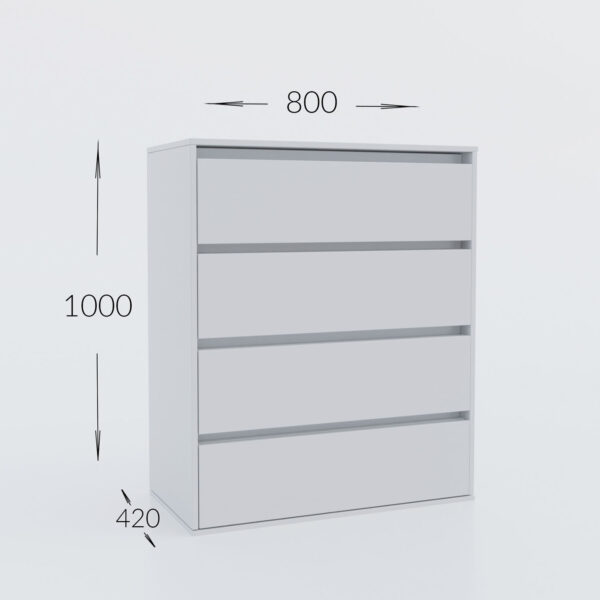 Συρταριέρα Idea Λευκό 80x42x100cm