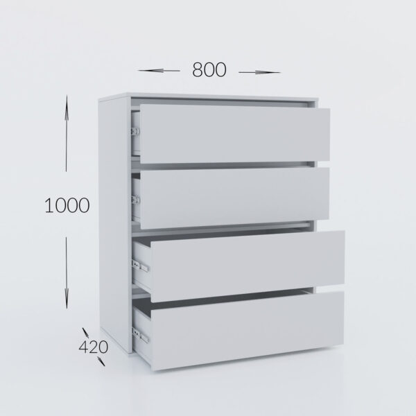 Συρταριέρα Idea Λευκό 80x42x100cm