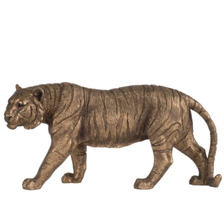 Artekko Animal Tiger Επιτραπέζιο Διακοσμητικό Τίγρη Ρητίνη Μπρονζέ (29x9x14,5)cm