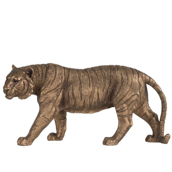 Artekko Animal Tiger Επιτραπέζιο Διακοσμητικό Τίγρη Ρητίνη Μπρονζέ (29x9x14,5)cm