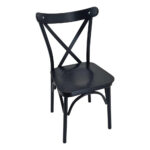 ARTEKKO Καρέκλα με Χ Ξύλινη Πλάτη/Κάθισμα και Μεταλλικό Σκελετό (46x46x87)cm BLACK