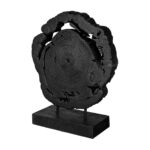 Artekko Woody Διακοσμητικό Γλυπτό Ξύλο Μέταλλο Μαύρο (35x10x50)cm
