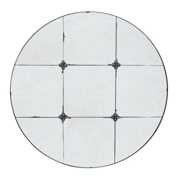 Artekko Mirror Καθρέφτης Αντικέ Τοίχου Ξύλο Μέταλλο Γυαλί Μαύρο (91x91x3.5)cm
