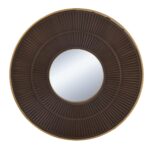 Artekko Mirror Καθρέπτης Τοίχου MDF Μέταλλο Καφέ Χρυσό (80x3x80)cm