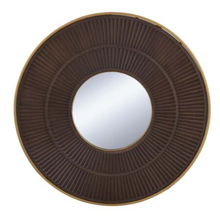 Artekko Mirror Καθρέπτης Τοίχου MDF Μέταλλο Καφέ Χρυσό (80x3x80)cm