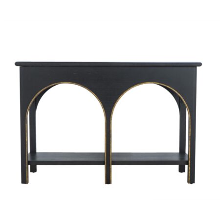 Artekko Console Κονσόλα Ξύλο MDF Μαύρο Χρυσό (120x40x81)cm