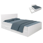 Κρεβάτι Montana Megapap με συρτάρια χρώμα λευκό 160x200εκ.