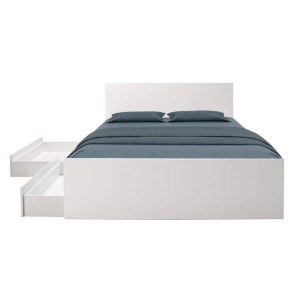 Κρεβάτι Montana Megapap με συρτάρια χρώμα λευκό 160x200εκ.