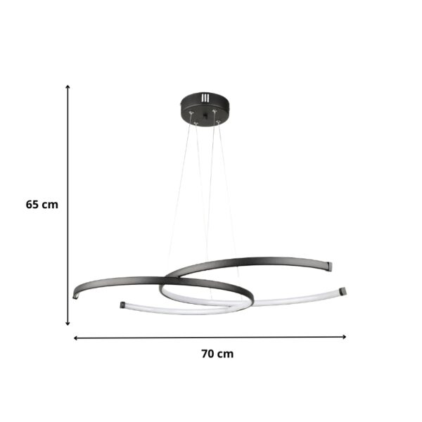 Φωτιστικό οροφής Led Cres Megapap μεταλλικό χρώμα μαύρο 70x48x65εκ.