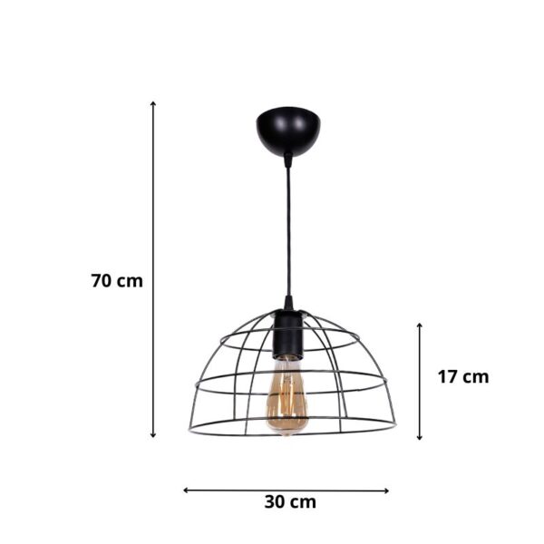 Φωτιστικό οροφής Zinc Megapap E27 μεταλλικό μονόφωτο χρώμα μαύρο Ø30x70εκ.