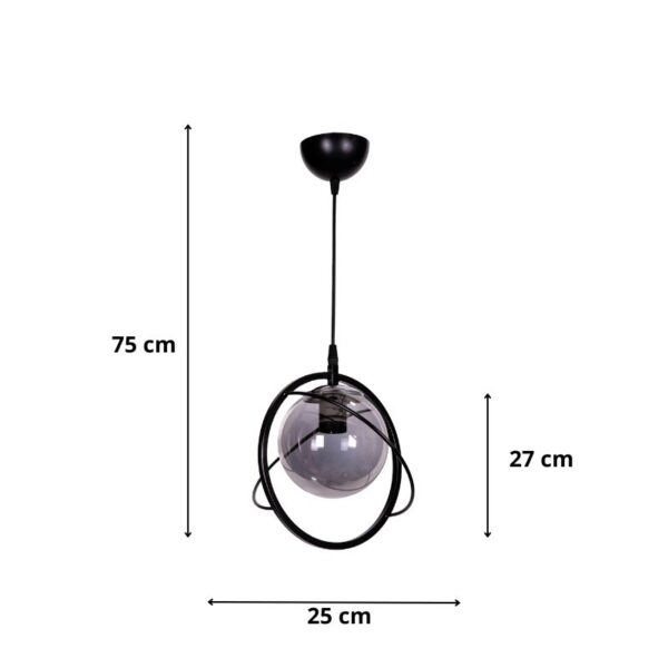Φωτιστικό οροφής Globe Megapap E27 μεταλλικό μονόφωτο χρώμα μαύρο Ø25x75εκ.