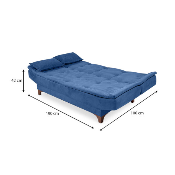 Καναπές - κρεβάτι Lucas  τριθέσιος υφασμάτινος χρώμα σκούρο μπλε 190x85x85εκ.