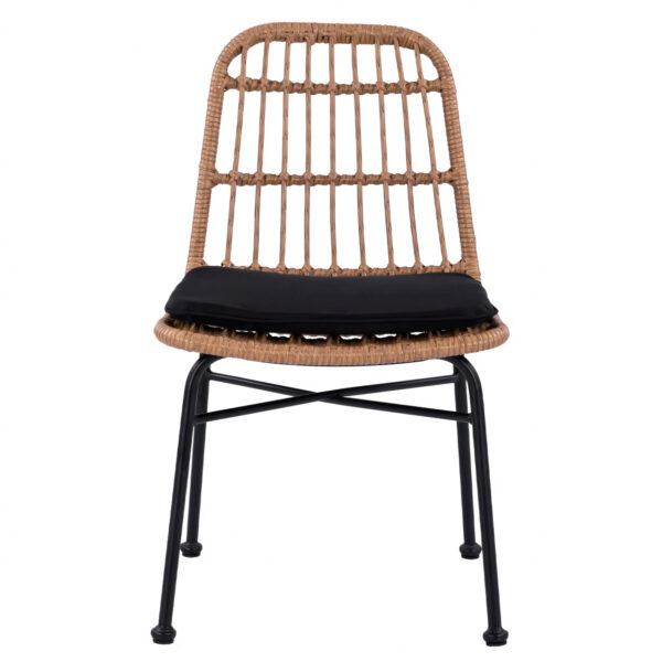 Καρέκλα Κήπου  AFRANIUS Φυσικό/Μαύρο Rattan/Μέταλλο 47x50x85cm