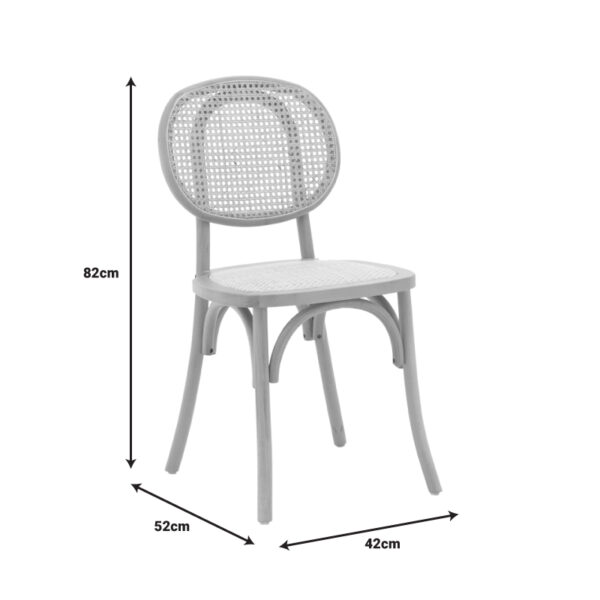 Καρέκλα Zoel  ξύλο οξιάς και rattan σε φυσική απόχρωση 45x52x82εκ