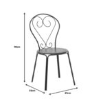 Καρέκλα Chari  στοιβαζόμενη μαύρο μέταλλο 49x55x90εκ