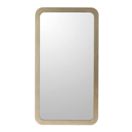 Mirror Καθρέπτης Τοίχου με Φωτισμό LED MDF Γυαλί Χρυσό (80x6x148)cm